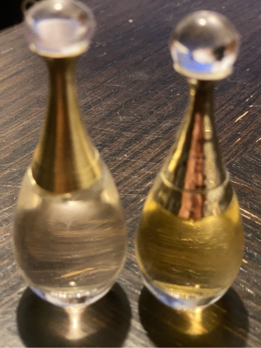 Dior Gold-Accented Clear and Amber Glass Vases - Picture 2 of 2